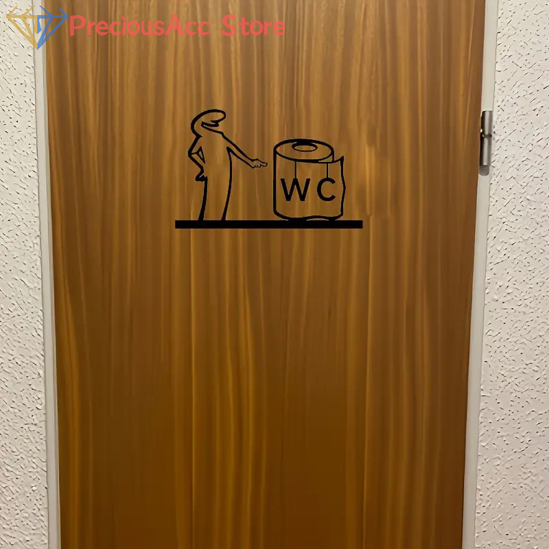 Home Bathroom Door Signs - La Linea Minimalist Line Art Stickers