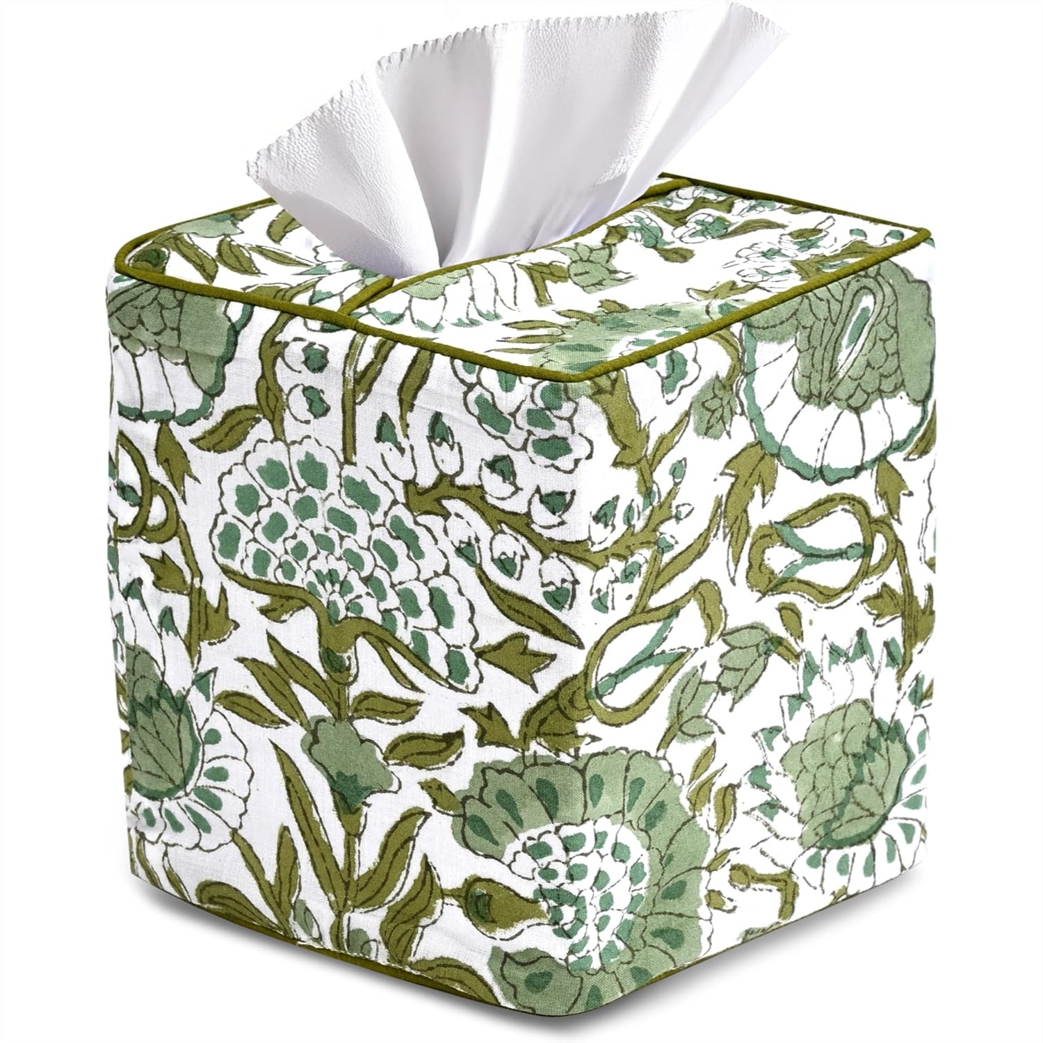 Home Bathroom Images - Hand Block Printed Cotton Tissue Box