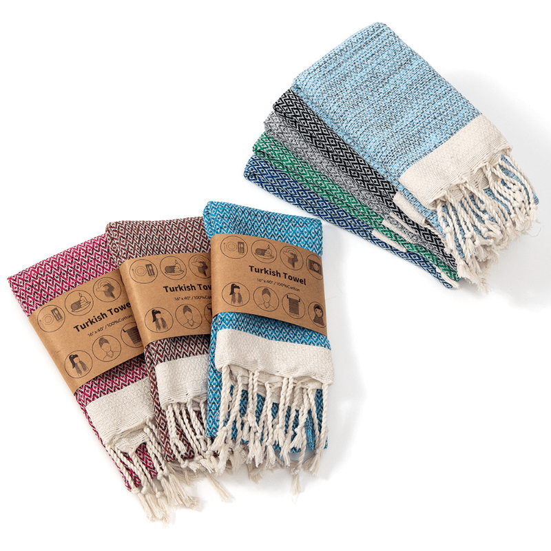 Home Bathroom Equipment - Turkish Cotton Kitchen Towel Nordic Tassel