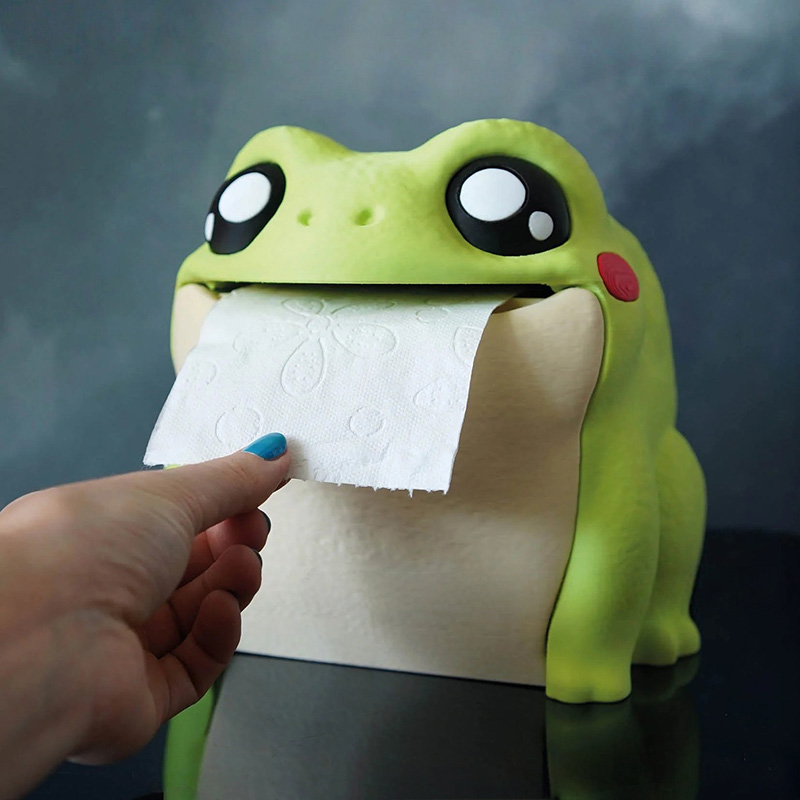 Home Bathroom Paper Towel Holder - Funny Frog Tissue Box Portable Paper