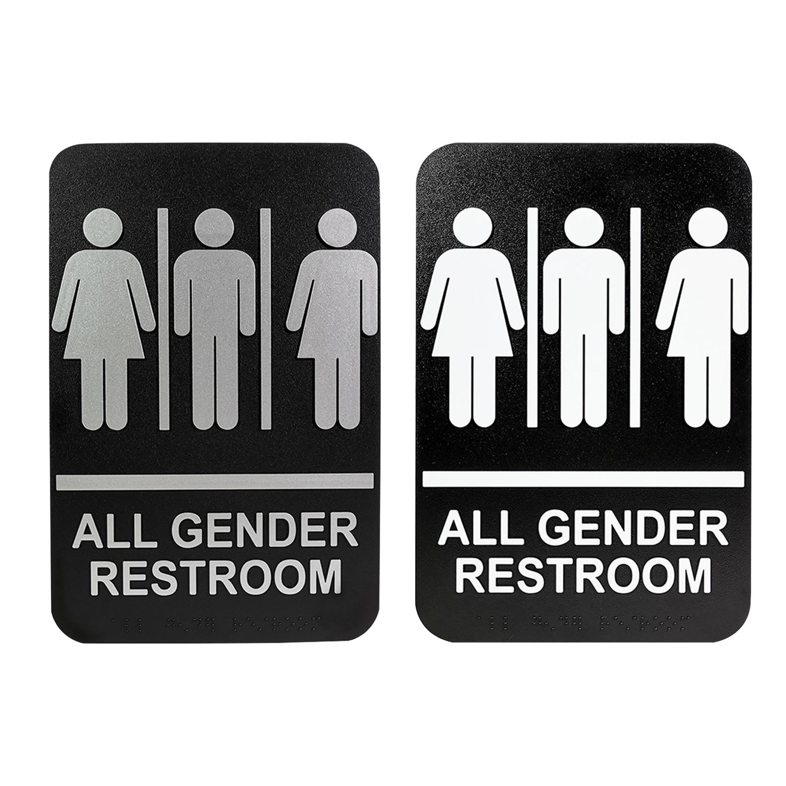 Home Bathroom Door Signs - All Gender Restroom Sign Gender Neutral