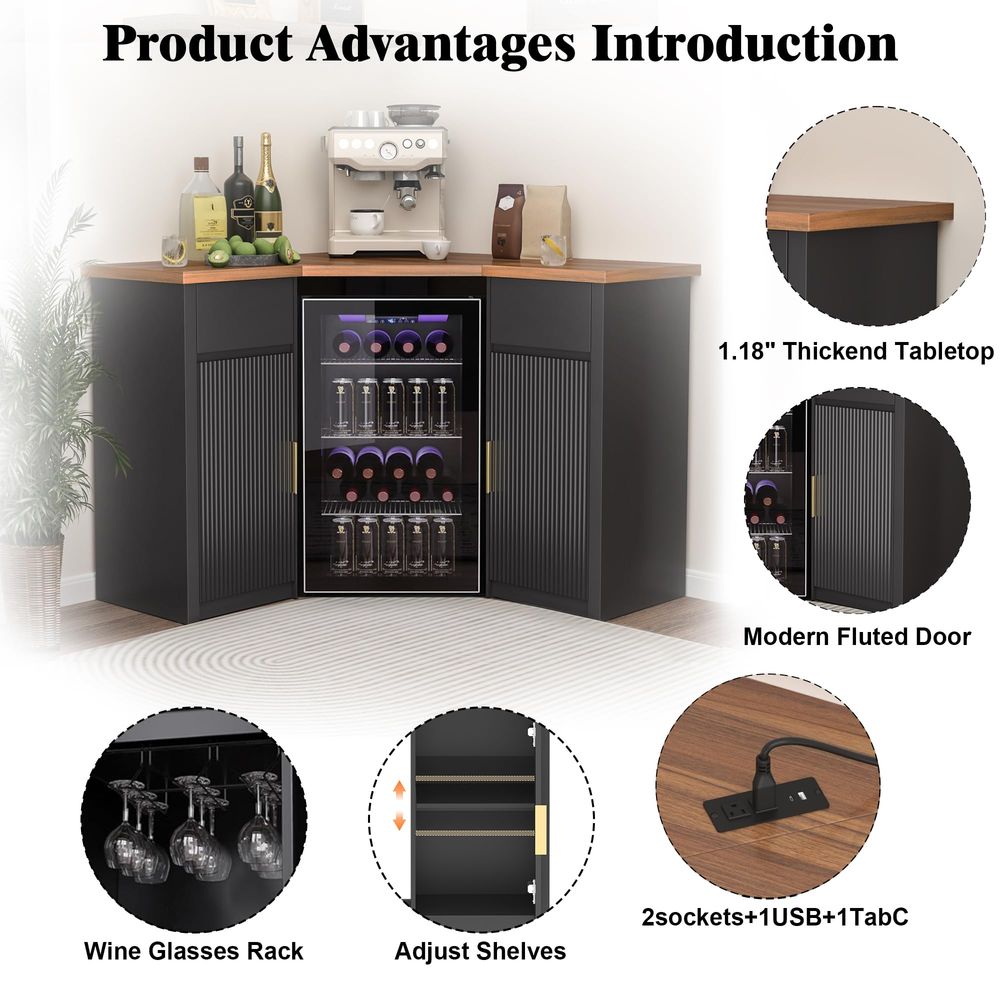 Corner Bar Cabinet with Fridge - огляд і ціна Home & Bathroom Building Products Pte Ltd Photos
