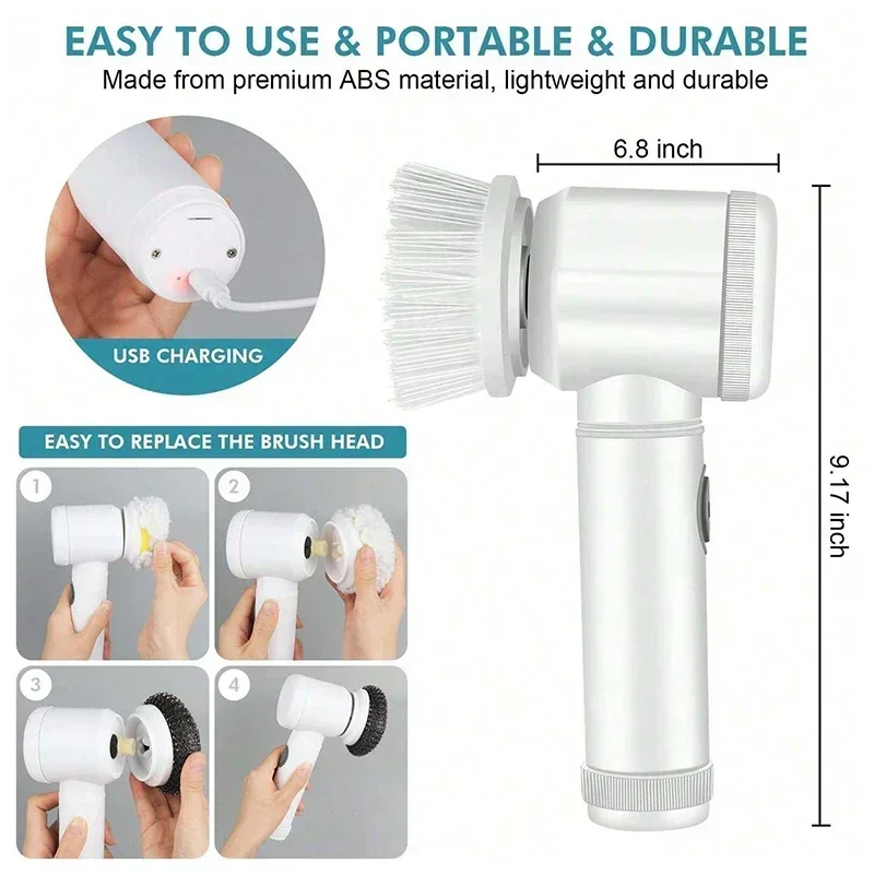 5 in1 Electric Spin Scrubber,  - огляд і ціна Home Bathroom Cleaner