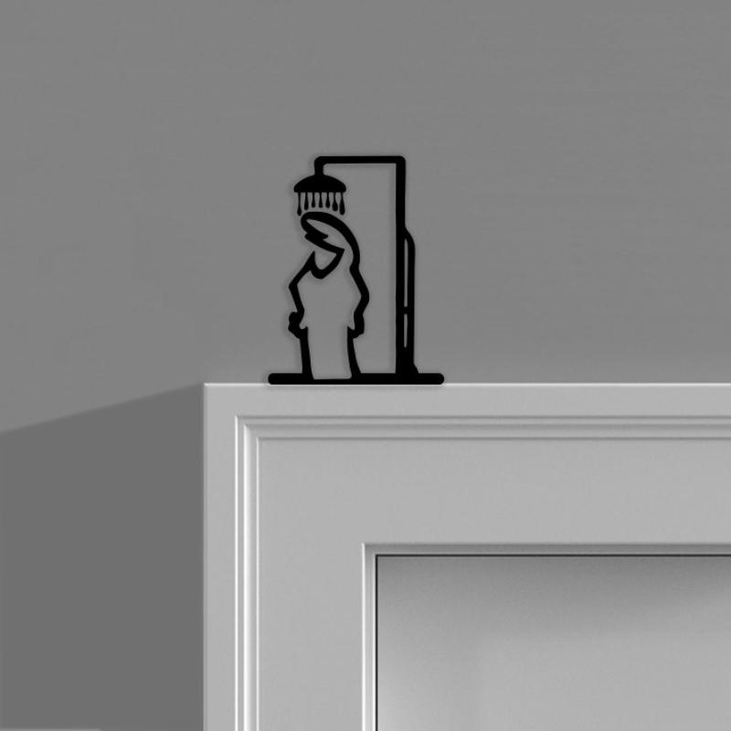 1PCS Minimalist Line Metal Bat - огляд і ціна Home Bathroom Door Signs
