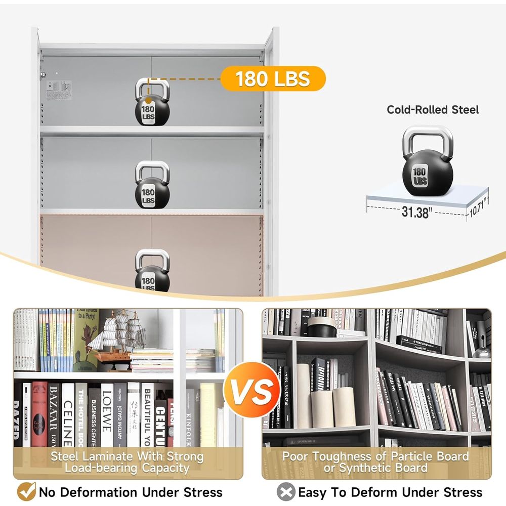 70.87 Tall Metal Bookshelf, 5- - огляд і ціна Home & Bathroom Building Products Pte Ltd Photos