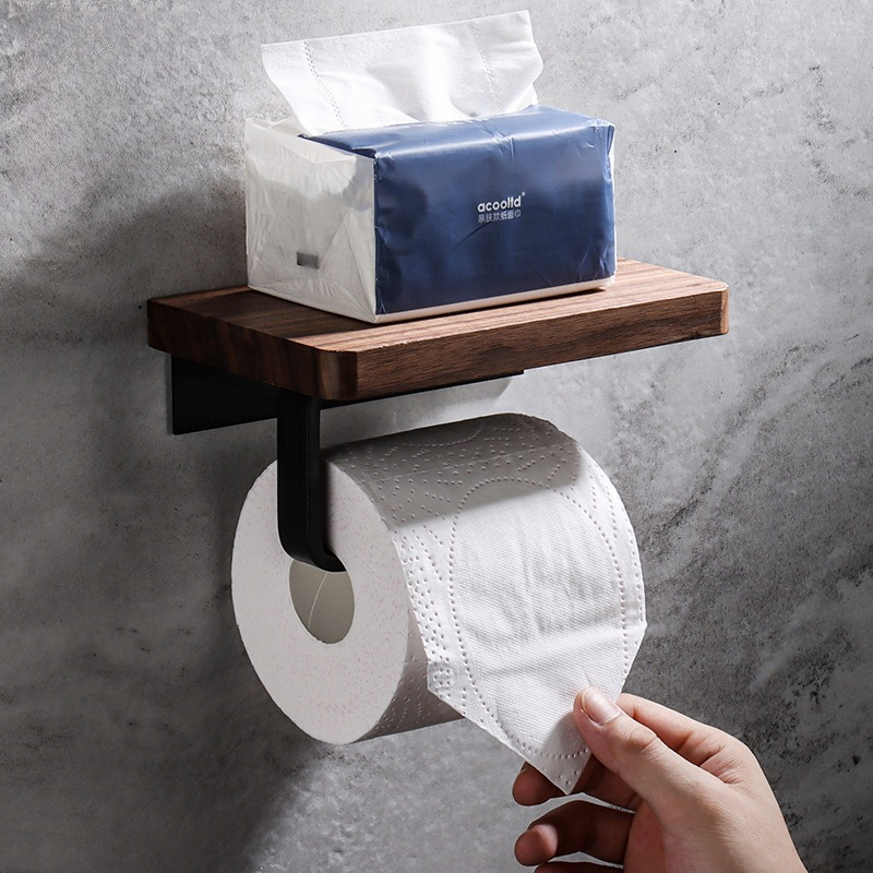 Solid Wood Tissue Holder No Dr - огляд і ціна Home Bathroom Paper Towel Holder