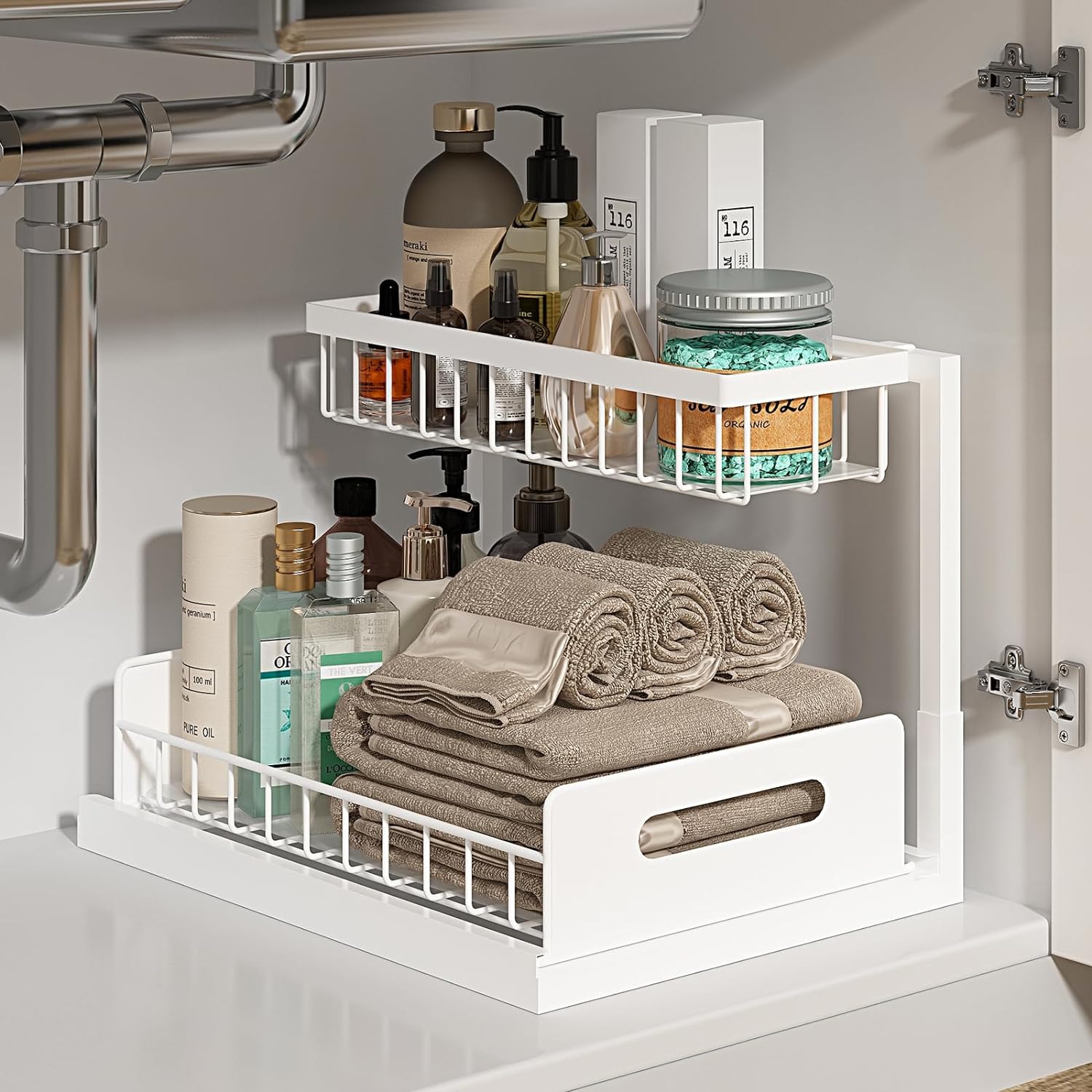 2 Tier Under Sink Organizer Pu - огляд і ціна Home Goods Bathroom Cabinets