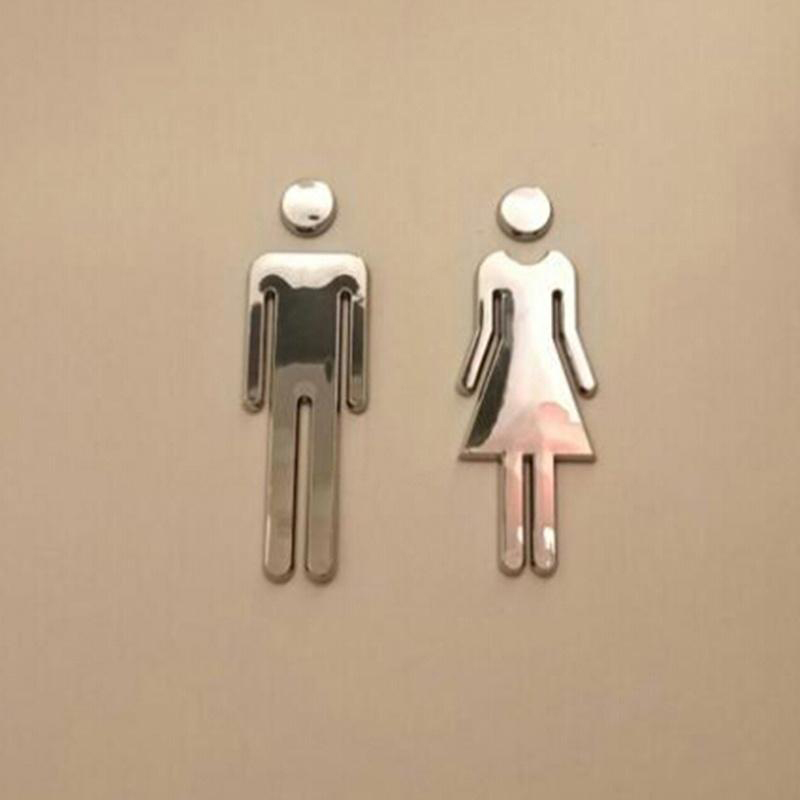 3D Acrylic Mirror Toilet Door  - огляд і ціна Home Bathroom Door Signs