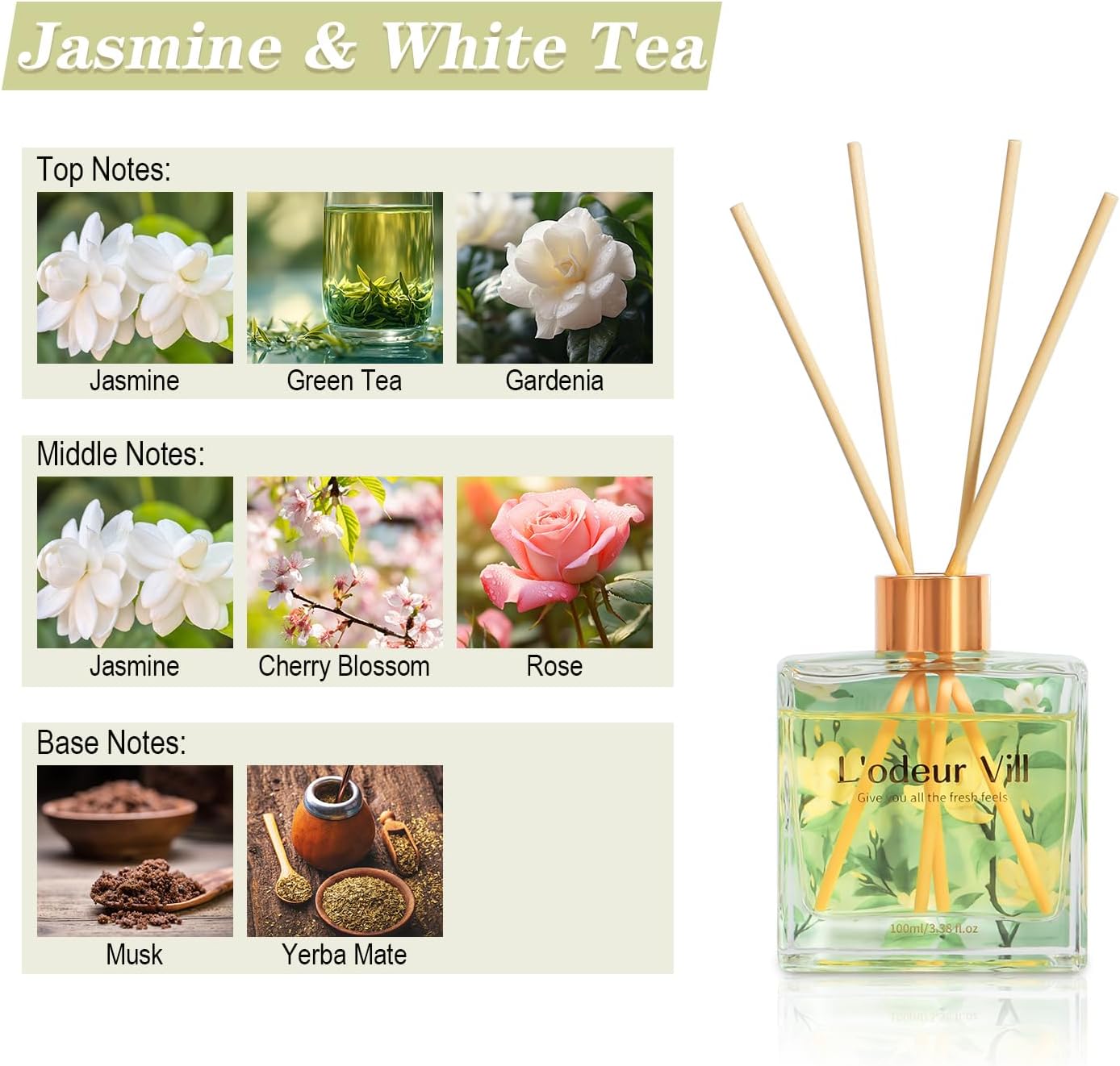 Jasmine Lily Reed Diffuser Set - огляд і ціна Home Bathroom Images