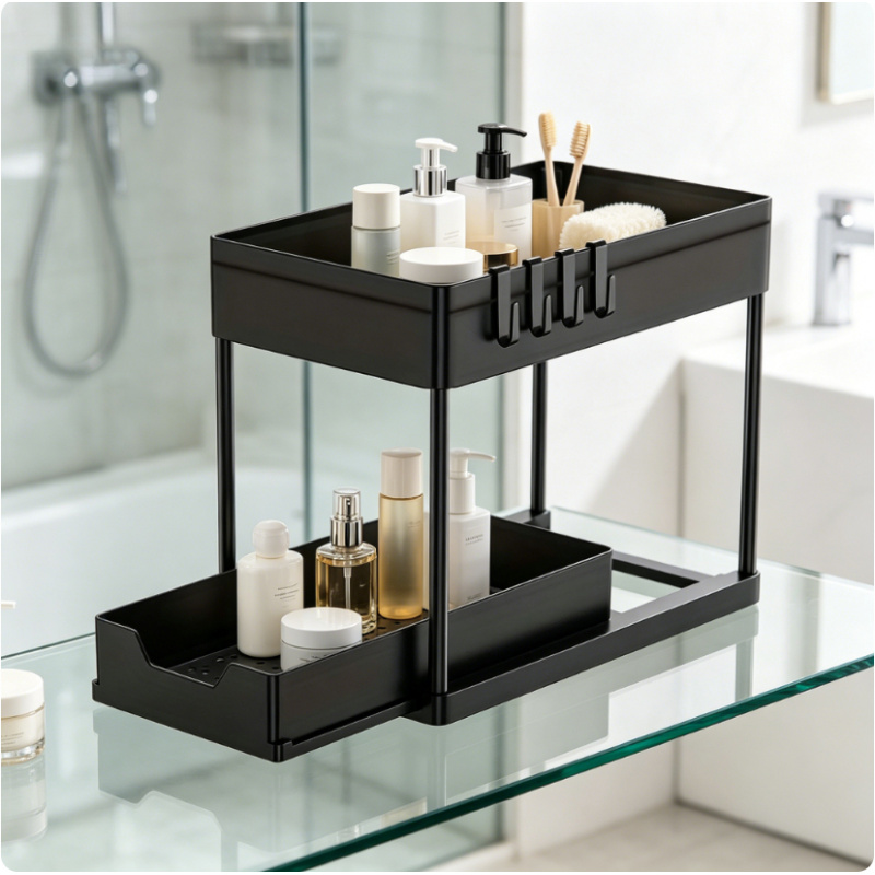2 Tier Under Sink Sliding Orga - огляд і ціна Home Goods Bathroom Cabinets
