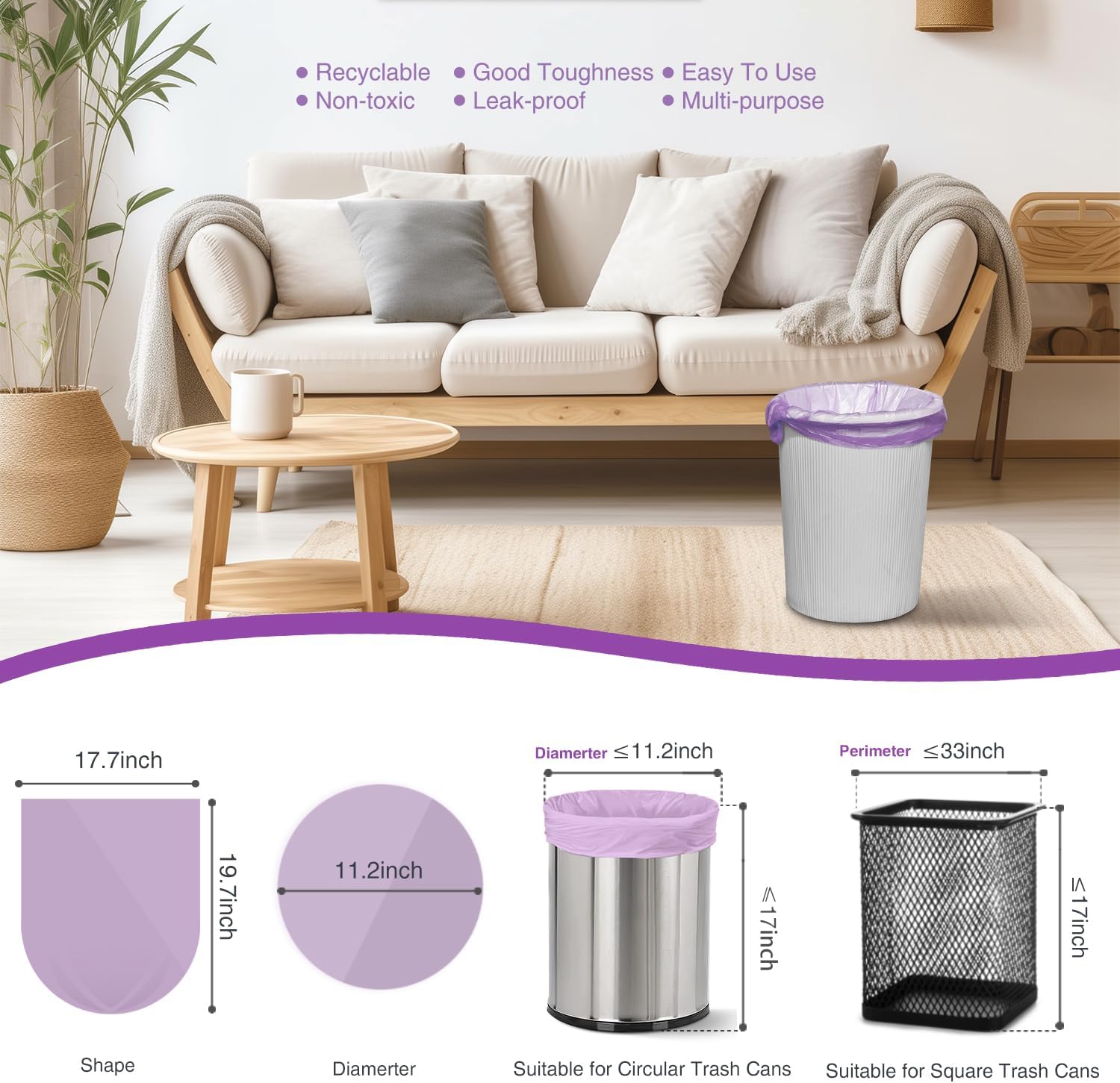 105 Count 4 Gallon Small Trash - огляд і ціна Home Bathroom Images