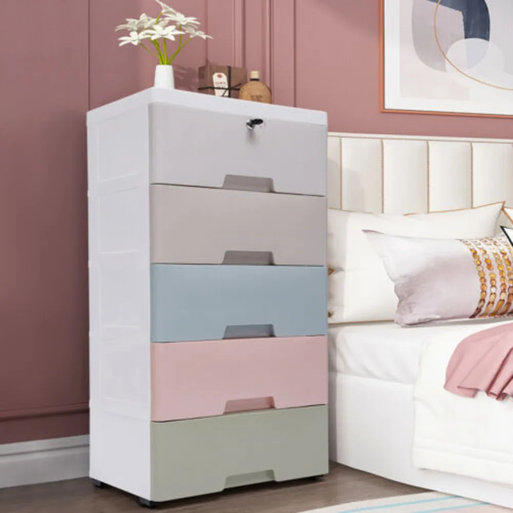 5-Drawer Plastic Storage Cabin - огляд і ціна Home Goods Bathroom Cabinets
