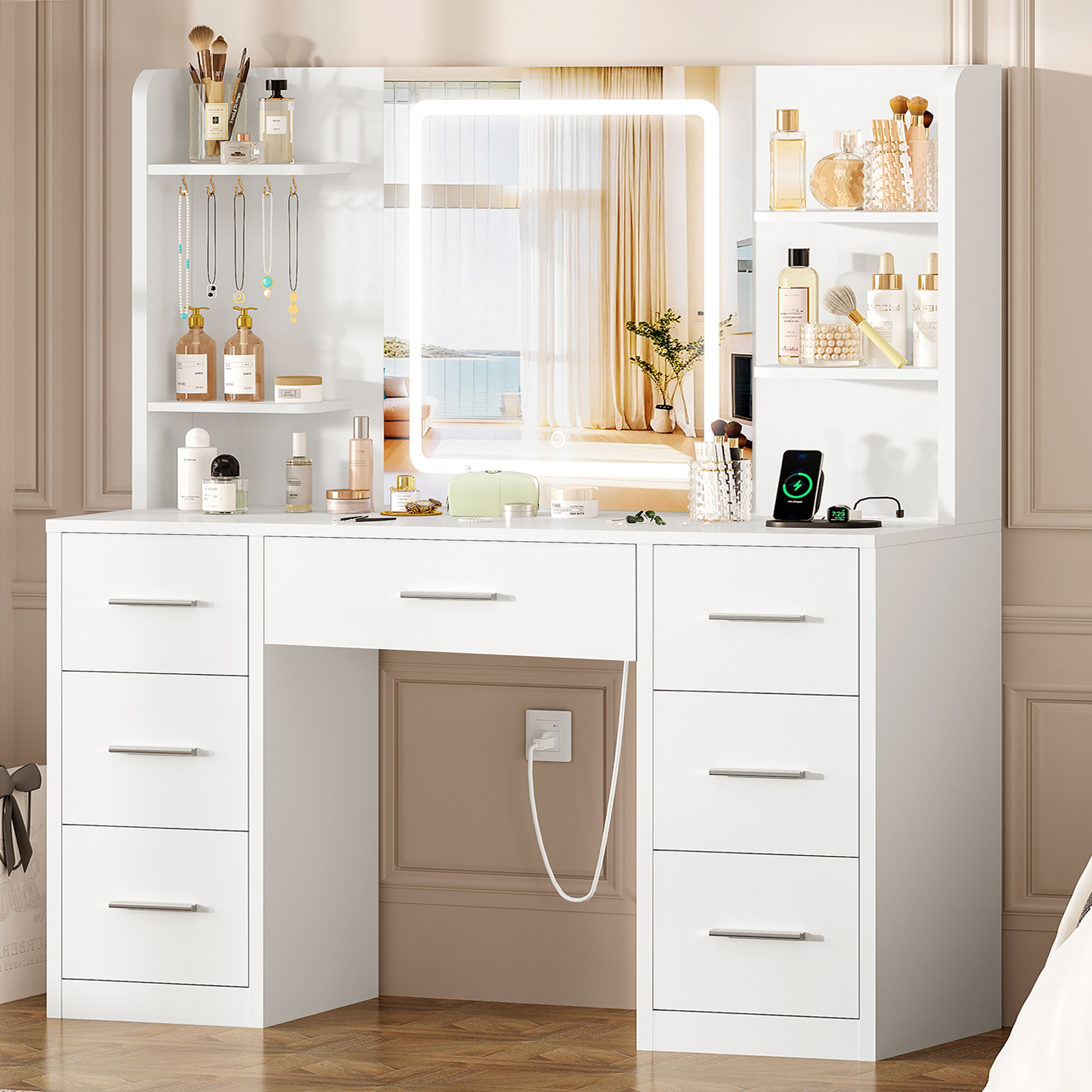 Large Vanity Desk with LED Lig - огляд і ціна Home Outlet Bathroom Vanity