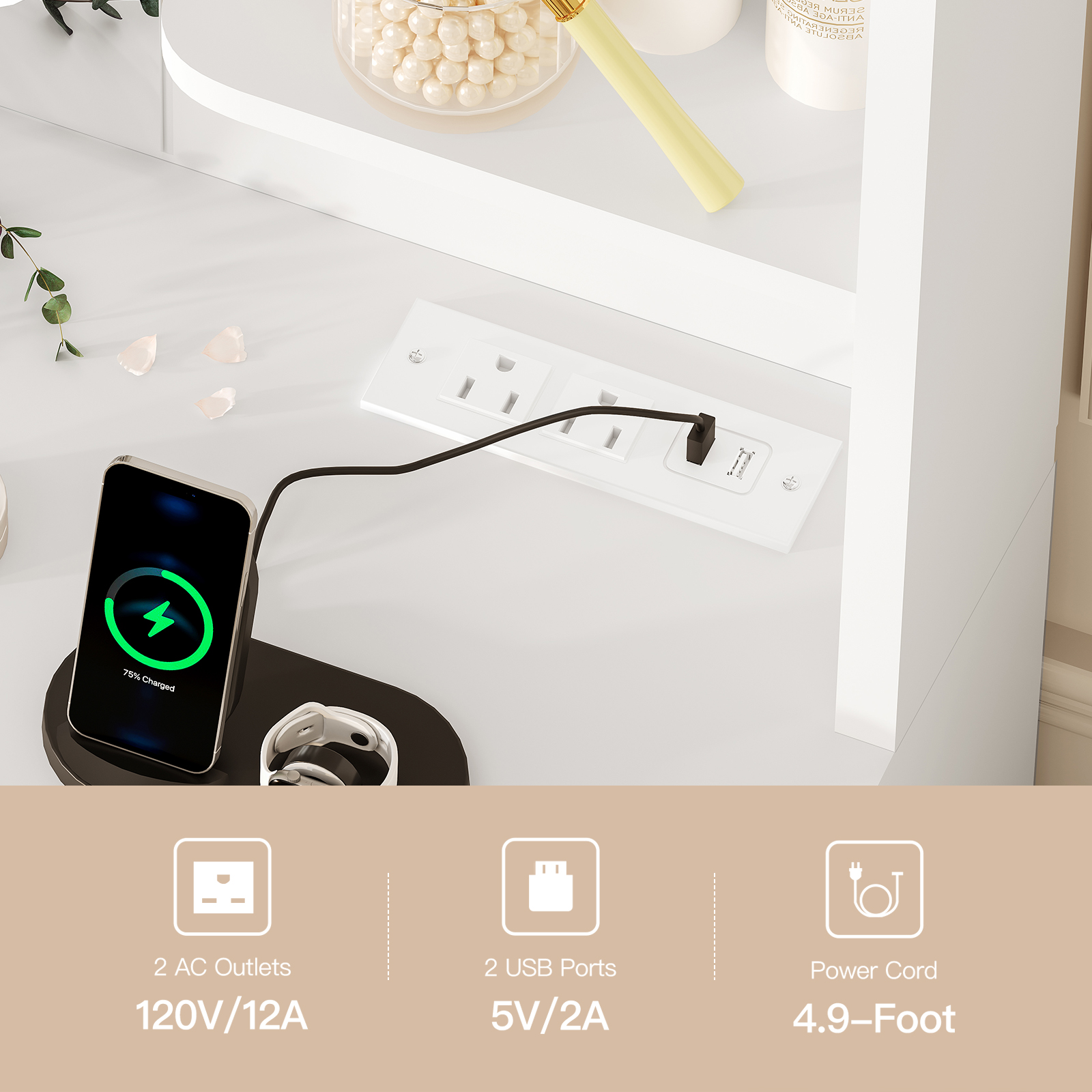 Large Vanity Desk with LED Lig - огляд і ціна Home Outlet Bathroom Vanity