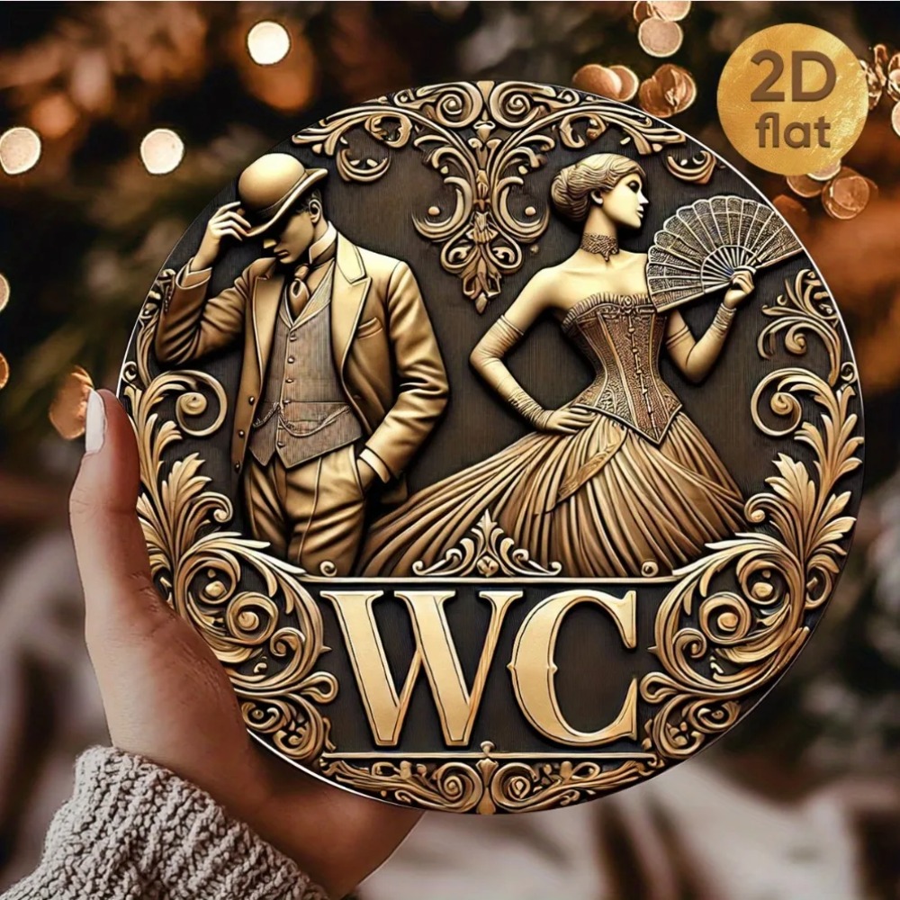 Vintage European Toilet Sign,  - огляд і ціна Home Bathroom Door Signs