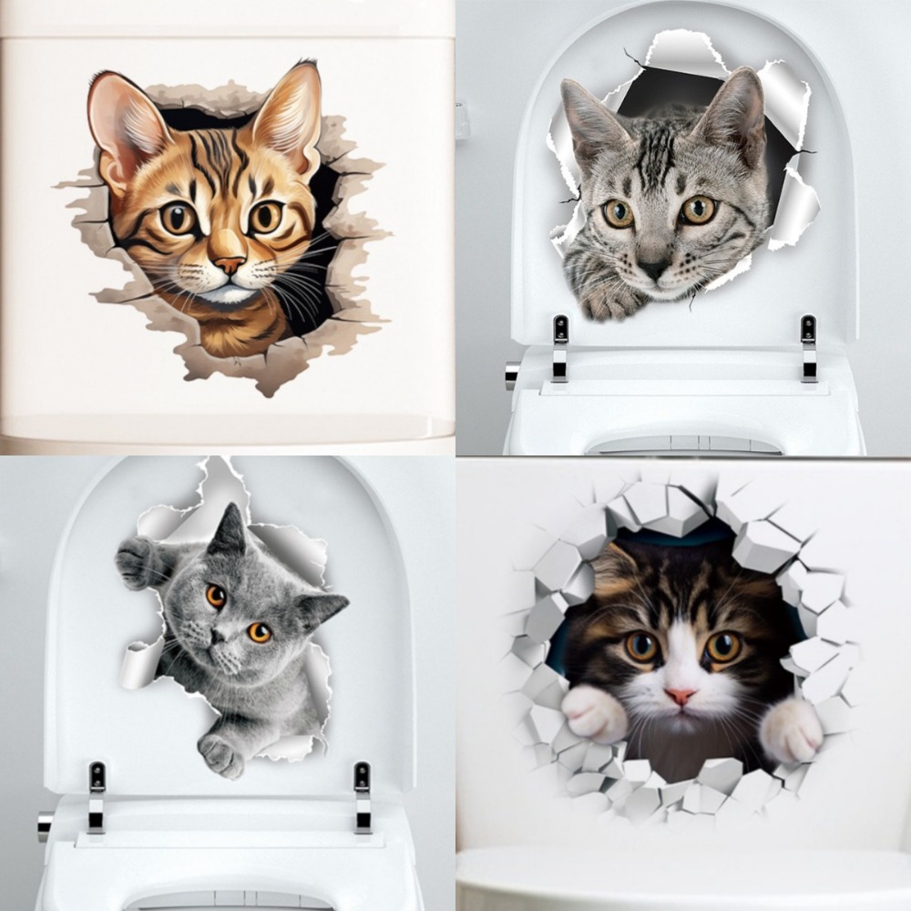 Cartoon Cat Break Through The  - огляд і ціна Home Bathroom Break