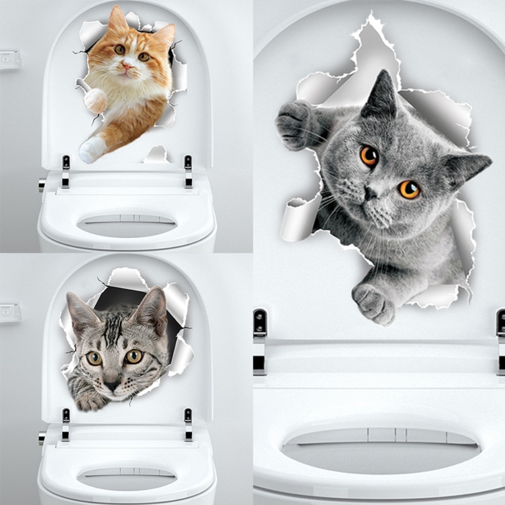 Cartoon Cat Break Through The  - огляд і ціна Home Bathroom Break