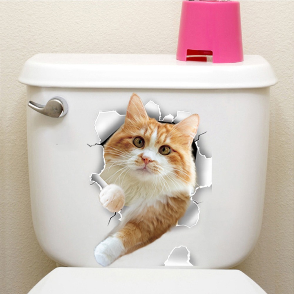 Cartoon Cat Break Through The  - огляд і ціна Home Bathroom Break