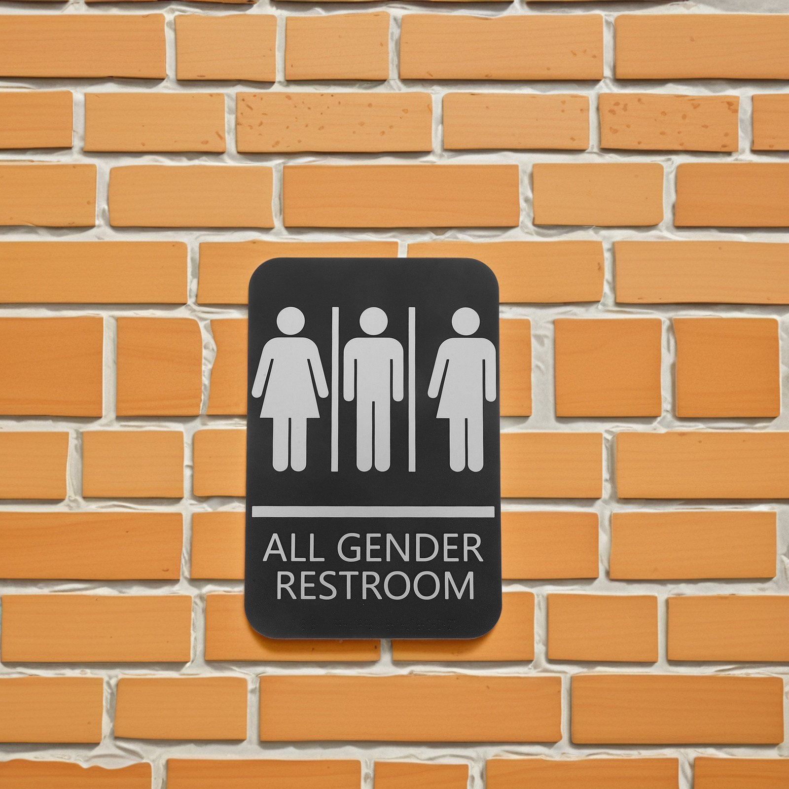 Unisex Restroom Sign Raised Te - огляд і ціна Home Bathroom Door Signs