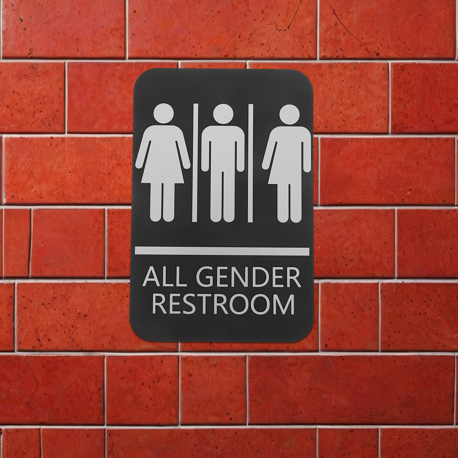 Unisex Restroom Sign Raised Te - огляд і ціна Home Bathroom Door Signs