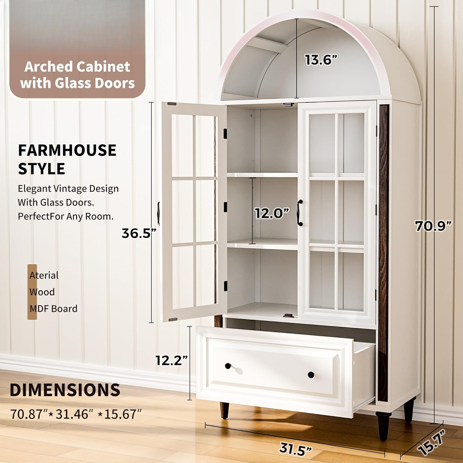 71” Handcrafted Arched Bookcas - огляд і ціна Home & Bathroom Building Products Pte Ltd Photos