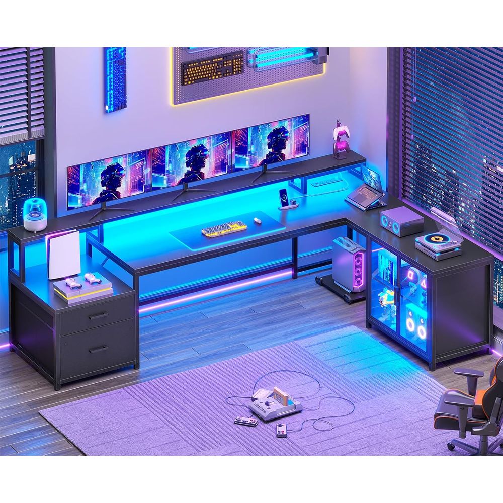 78.7 L-Shaped Gaming Desk with - огляд і ціна Home & Bathroom Building Products Pte Ltd Photos