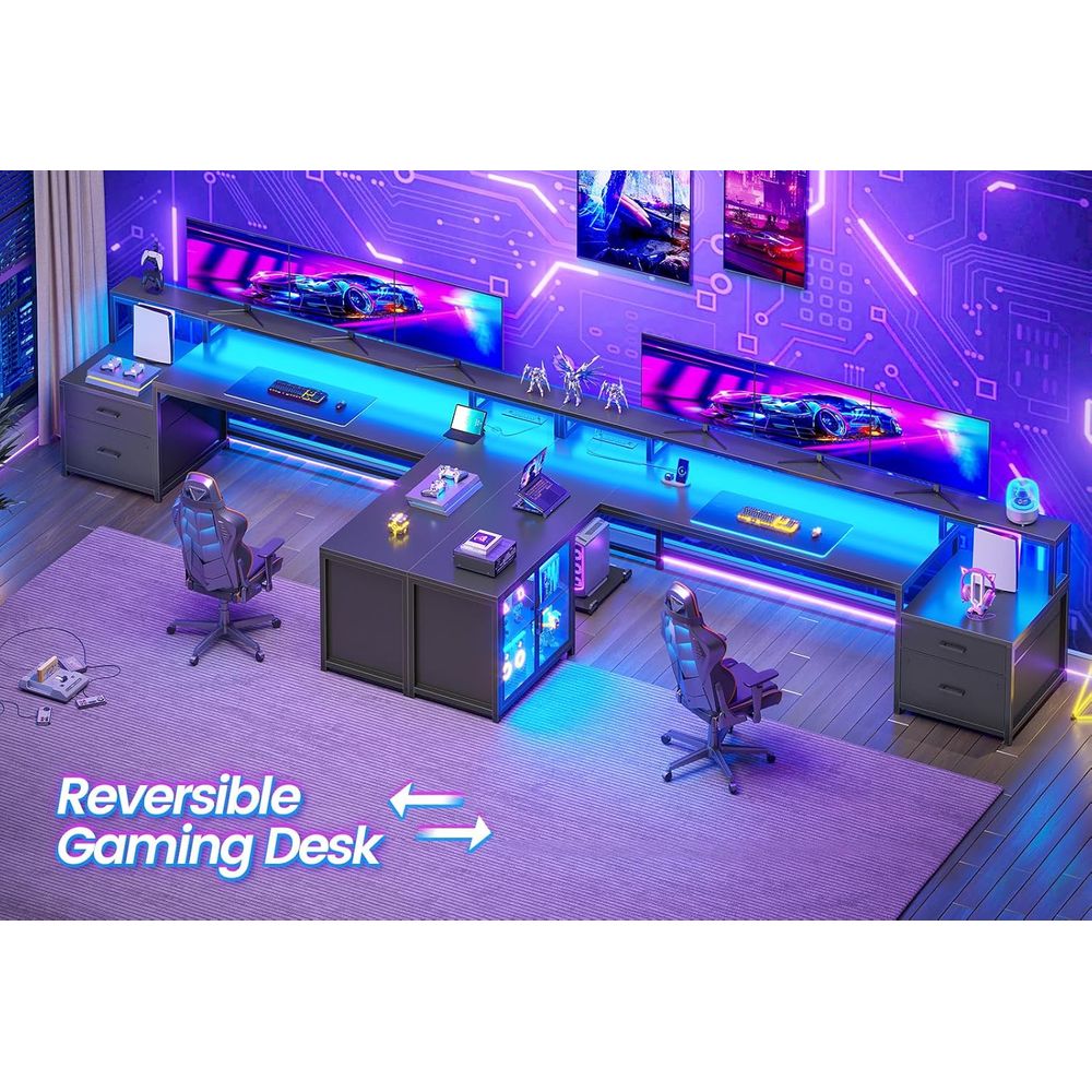 78.7 L-Shaped Gaming Desk with - огляд і ціна Home & Bathroom Building Products Pte Ltd Photos