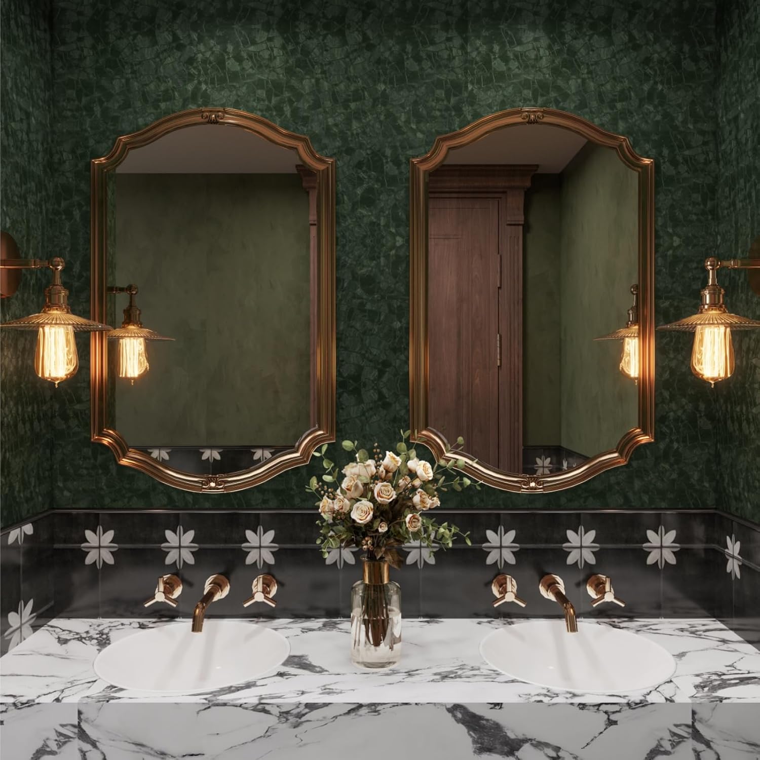 Dark Green Peel and Stick Wall - огляд і ціна Home Bathroom Images