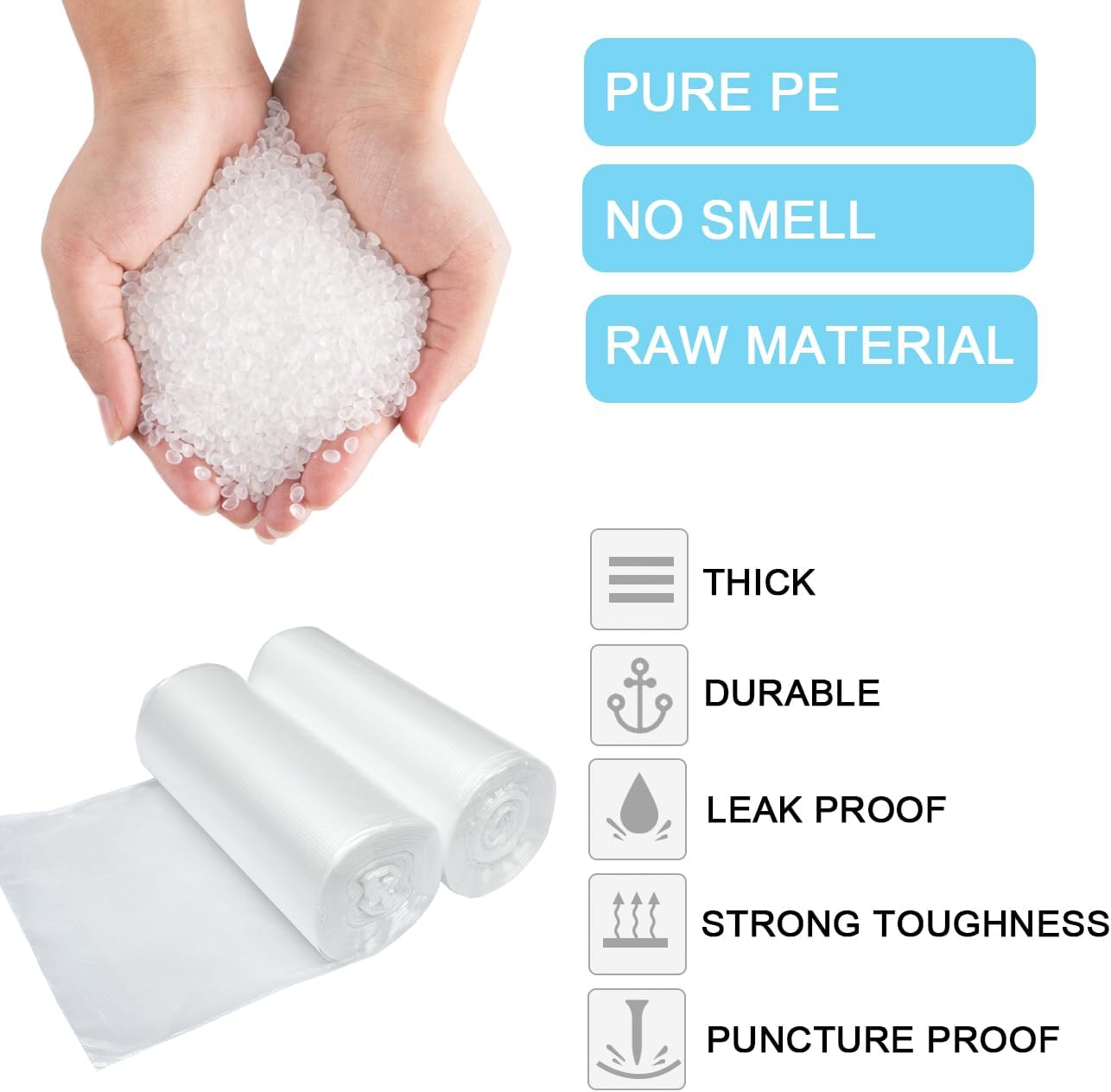 7.5L Clear Small Trash Bags, 1 - огляд і ціна Home Bathroom Images