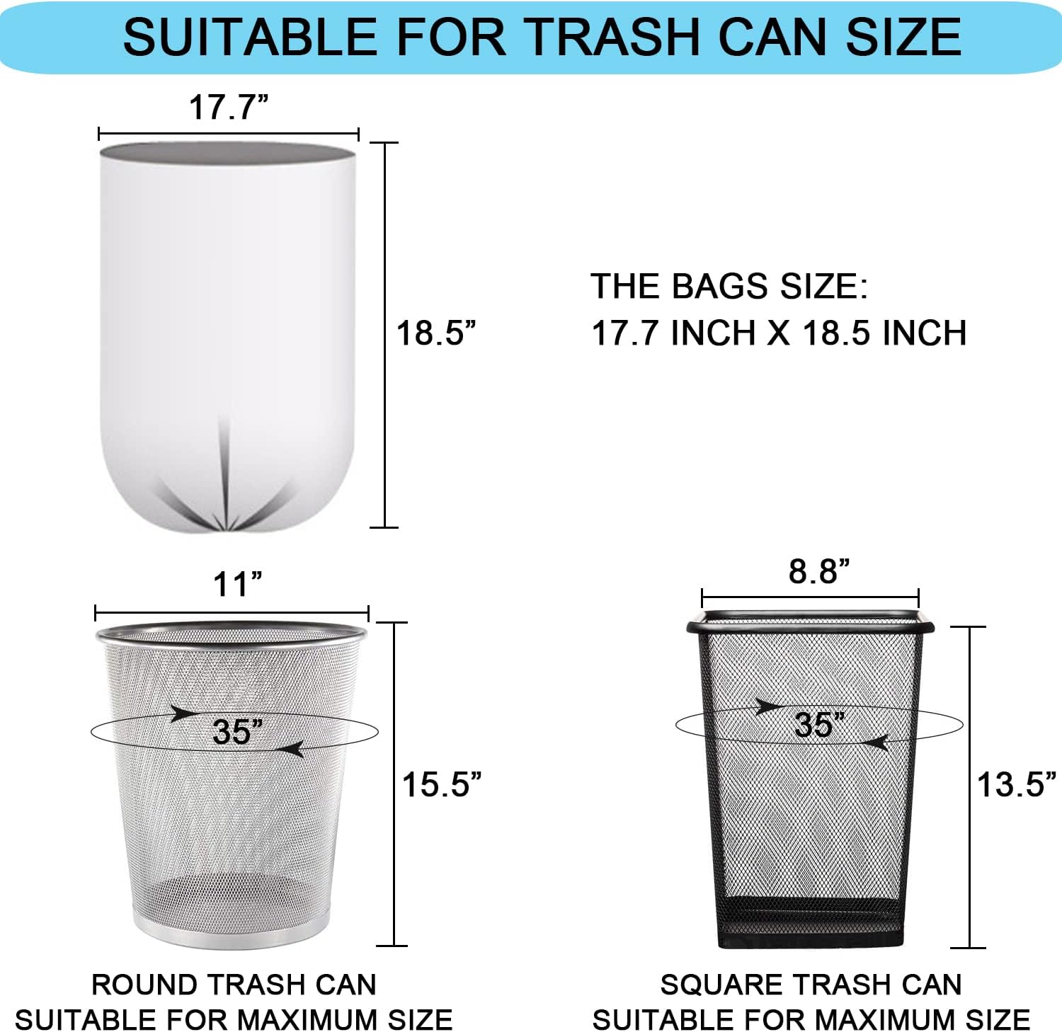 7.5L Clear Small Trash Bags, 1 - огляд і ціна Home Bathroom Images